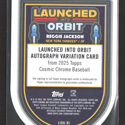 2025 Topps Cosmic Chrome Launched Orbit Reggie Jackson Black Refractor Auto /10