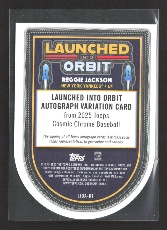2025 Topps Cosmic Chrome Launched Orbit Reggie Jackson Black Refractor Auto /10