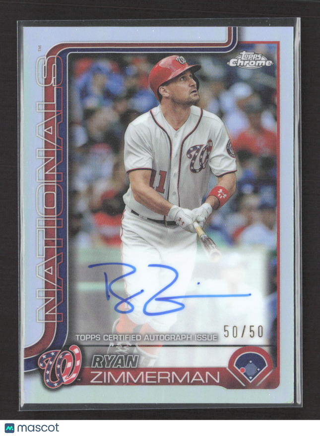 2025 Topps Chrome Ryan Zimmerman #CLA-RZ Legends Refractor Auto /50