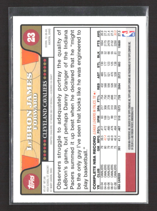 2008 Topps Chrome LeBron James #23