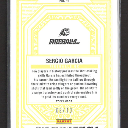 2025 Panini Prizm LIV Golf Aces Sergio Garcia #4 Gold Prizm /10