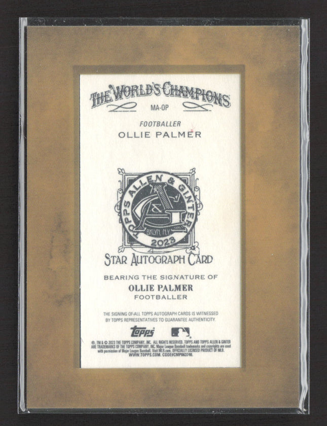 2023 Topps Allen & Ginter Ollie Palmer #MA-OP Framed Mini Auto