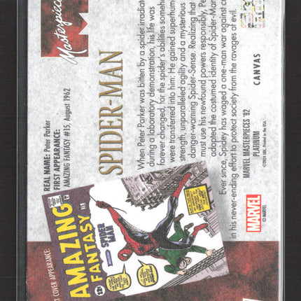 2024 Upper Deck Marvel Masterpieces '92 Platinum Spider Man Canvas #87