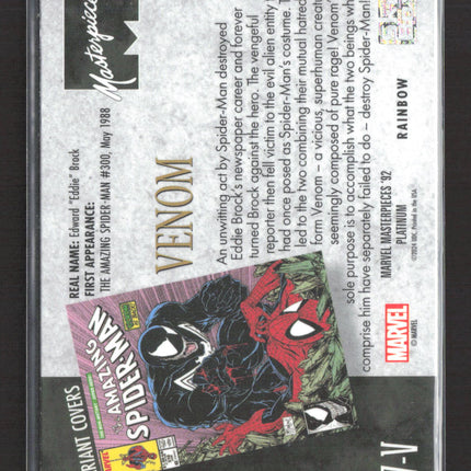 2024 Marvel Masterpieces '92 Platinum Venom Rainbow Variant Covers #97-V