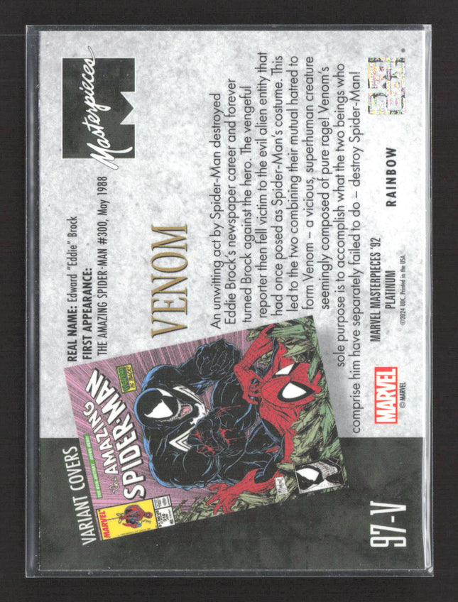 2024 Marvel Masterpieces '92 Platinum Venom Rainbow Variant Covers #97-V