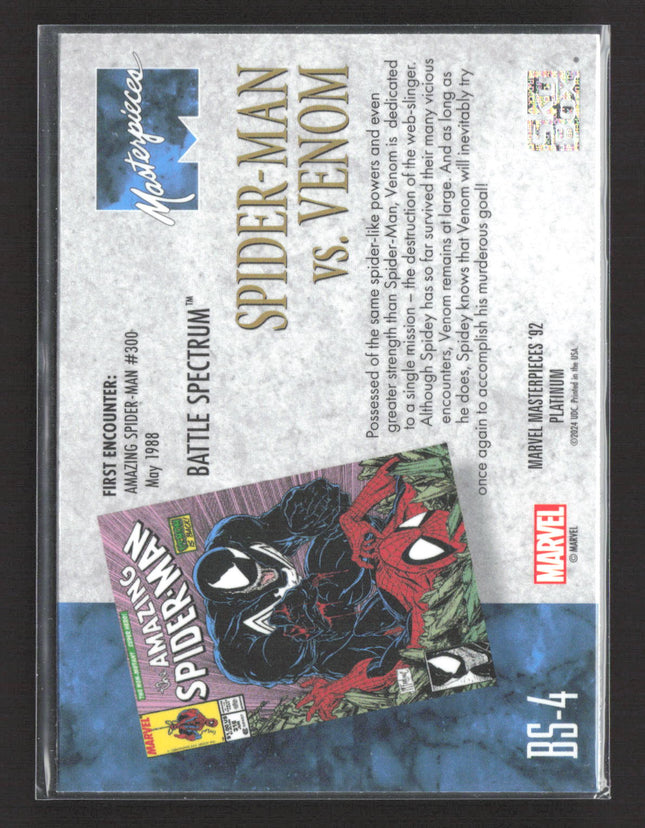 2024 UD Marvel Masterpieces '92 Platinum Battle Spectrum #BS-4 Spider Man Venom