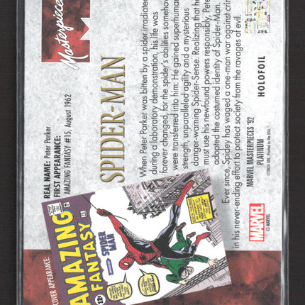 2024 Upper Deck Marvel Masterpieces '92 Platinum Spider Man Holofoil #87