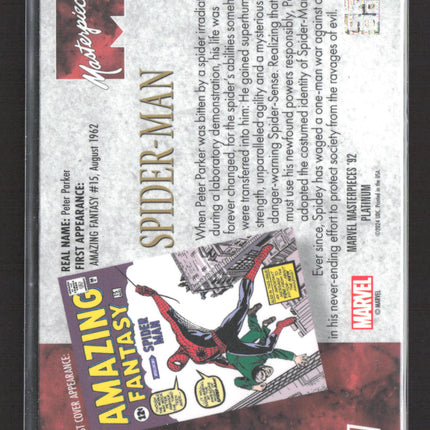 2024 Upper Deck Marvel Masterpieces '92 Platinum Spider Man First Appearance #87