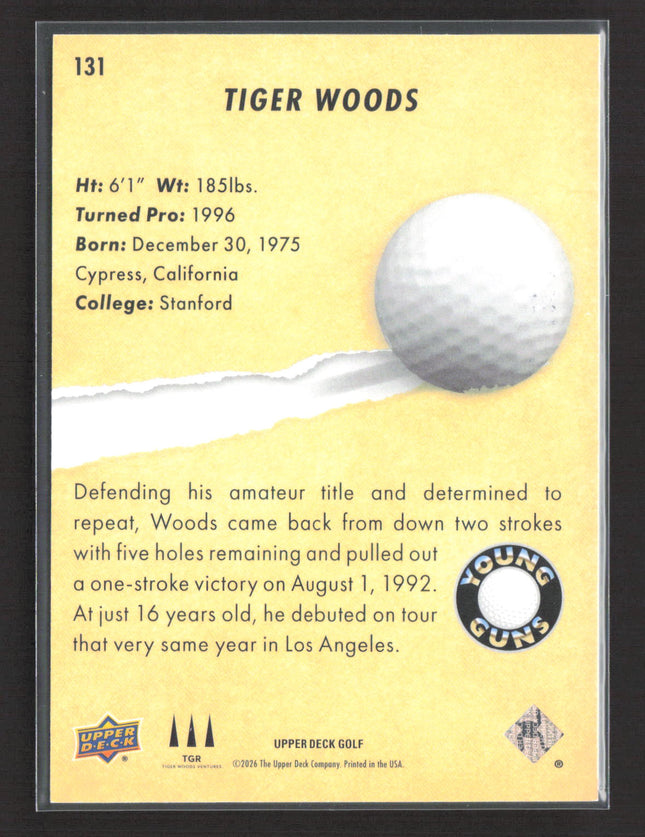 2026 Upper Deck Golf Young Guns Deluxe Tiger Woods #131 195/250
