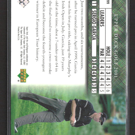 2026 Upper Deck Golf Buyback 2001 Upper Deck Golf Leaderboard Sergio Garcia /25