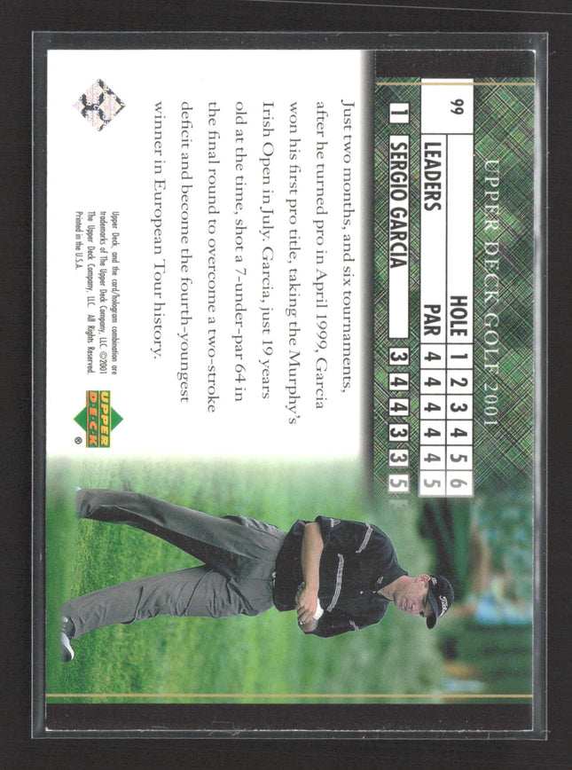 2026 Upper Deck Golf Buyback 2001 Upper Deck Golf Leaderboard Sergio Garcia /25