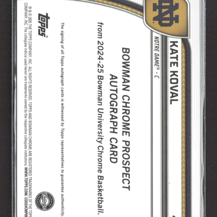 2024 Bowman University Chrome Basketball Kate Koval #42 Red 1st Bowman Auto /45