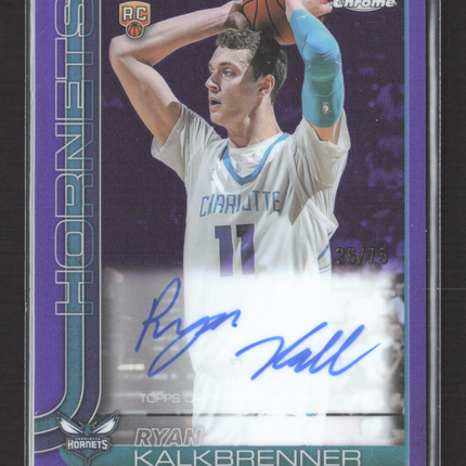2025 Topps Chrome Basketball Ryan Kalkbrenner #TCAR-RK Purple 26/75 RC Auto