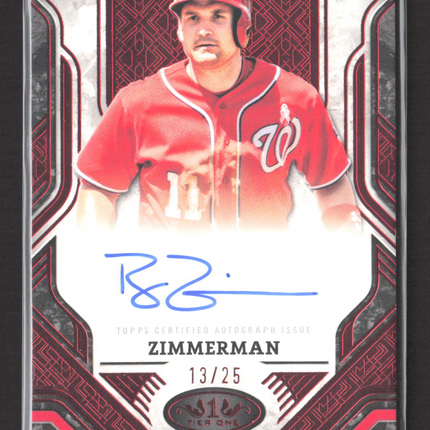 2025 Topps Tier One Ryan Zimmerman #PPA-RZ 13/25 Prime Performers Auto