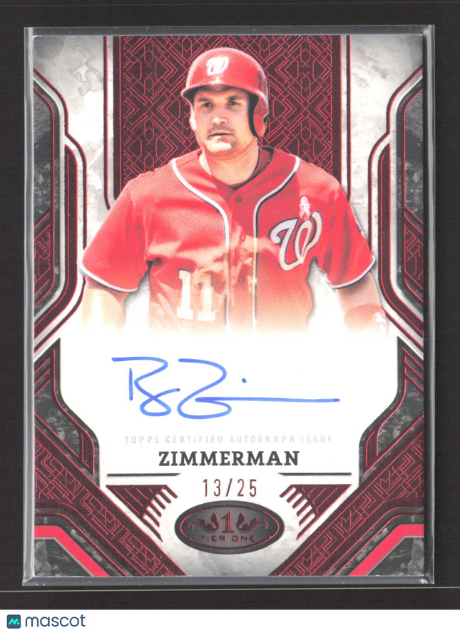 2025 Topps Tier One Ryan Zimmerman #PPA-RZ 13/25 Prime Performers Auto
