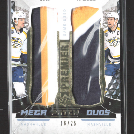 2015 Upper Deck Premier Mega Patch Duos Shea Weber Roman Josi #PMP2-WJ /25 Patch