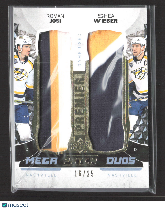 2015 Upper Deck Premier Mega Patch Duos Shea Weber Roman Josi #PMP2-WJ /25 Patch