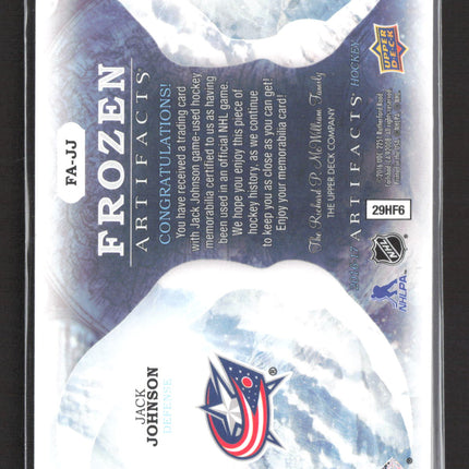 2016 Upper Deck Artifacts Frozen Artifacts Jack Johnson #FA-JJ Jersey