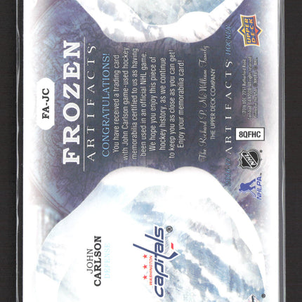 2016 Upper Deck Artifacts Frozen Artifacts John Carlson #FA-JC Jersey