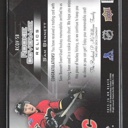 2016 Upper Deck Black Rookie Coverage Relics Sam Bennett #RCOV-SB Jersey