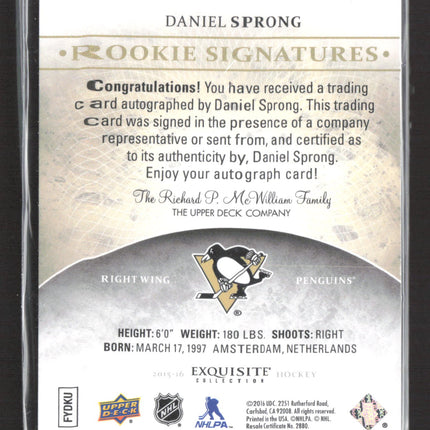 2015 Upper Deck Exquisite Collection Daniel Sprong #ERS-DS 235/399 Rookie Auto