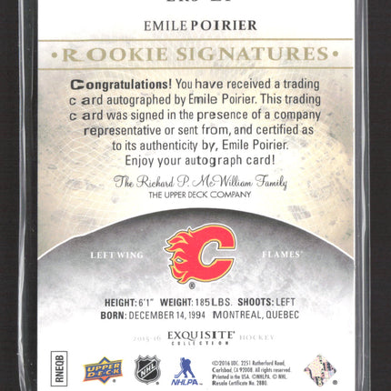 2015 Upper Deck Exquisite Collection Emile Poirier #ERS-EP 14/35 Rookie Auto