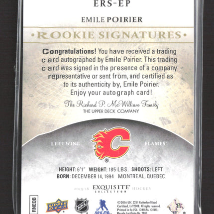 2015 Upper Deck Exquisite Collection Emile Poirier #ERS-EP 315/399 Auto