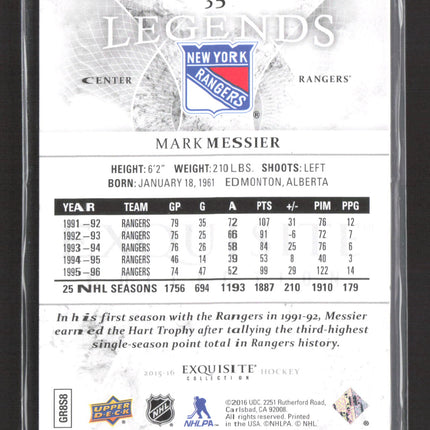 2016 Upper Deck Exquisite Collection Legends Mark Messier #35 /499