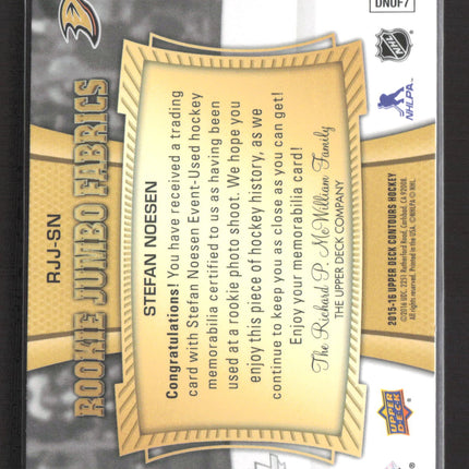2016 Upper Deck Contours Rookie Jumbo Fabrics Stefan Noesen #RJJ-SN Jumbo Jersey