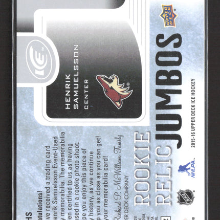 2015 Upper Deck Ice Rookie Relic Jumbos Henrik Samuelsson #RRJ-HS Jersey