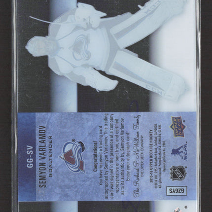 2015 Upper Deck Ice Glacial Graphs Semyon Varlamov #GG-SV Auto