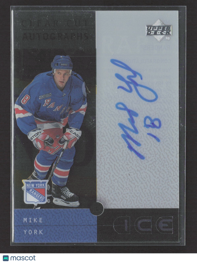 2000 Upper Deck Ice Clear Cut Autographs Mike York #MY Auto