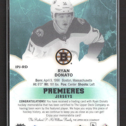 2019 2018 Upper Deck Ice Ice Premieres Jerseys Ryan Donato #IPJ-RD Jersey