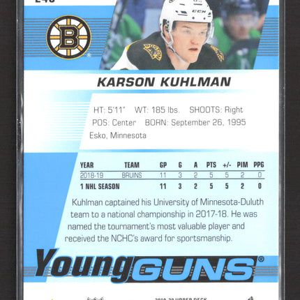 2019 Upper Deck Series 1 Young Guns Karson Kuhlman #248