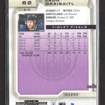 2018 O-Pee-Chee Platinum Leon Draisaitl #62 Violet Pixels
