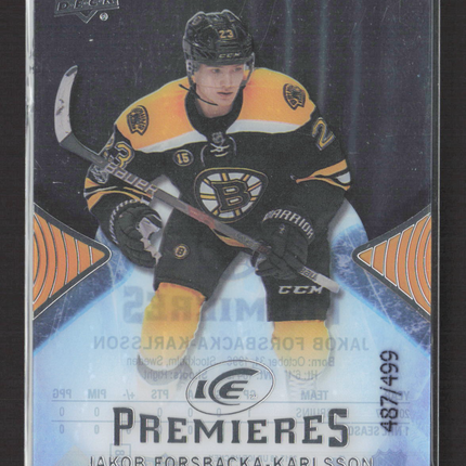 2018 2017 Upper Deck Ice Ice Premieres Jakob Forsbacka-Karlsson #166 /499
