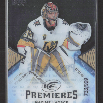 2018 2017 Upper Deck Ice Premieres Maxime Lagace #139 733/999