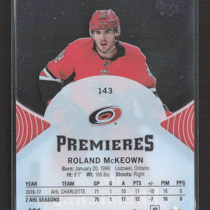 2018 2017 Upper Deck Ice Ice Premieres Roland McKeown #143 723/999