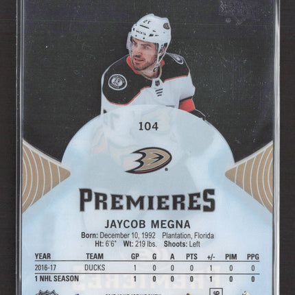 2018 Upper Deck Ice Ice Premieres Jaycob Megna #104 /1299