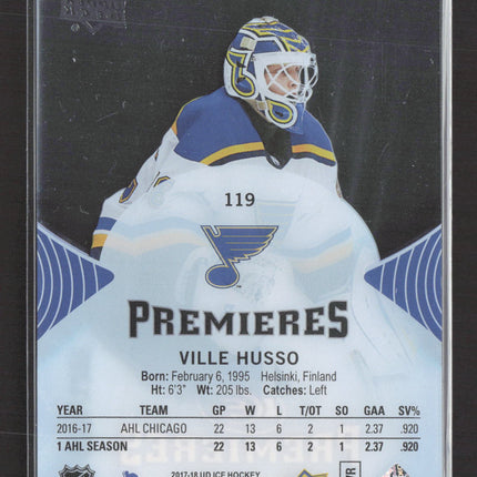 2018 Upper Deck Ice Premieres Ville Husso #119 0201/1299