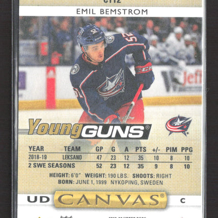 2019 Upper Deck Series 1 Hockey UD Canvas Young Guns Emil Bemstrom #C112