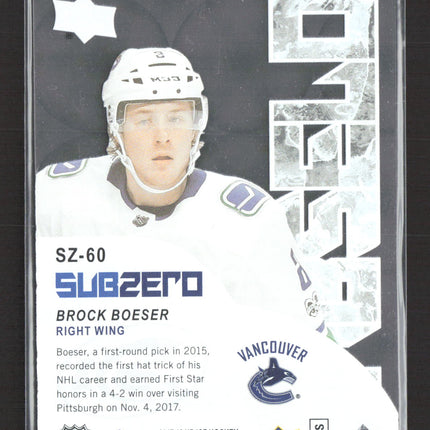 2018 Upper Deck Ice Sub Zero Brock Boeser #SZ-60