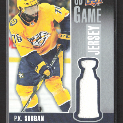 2019 Upper Deck Series 1 UD Game Jersey P.K. Subban #GJ-PK Game-Used Jersey