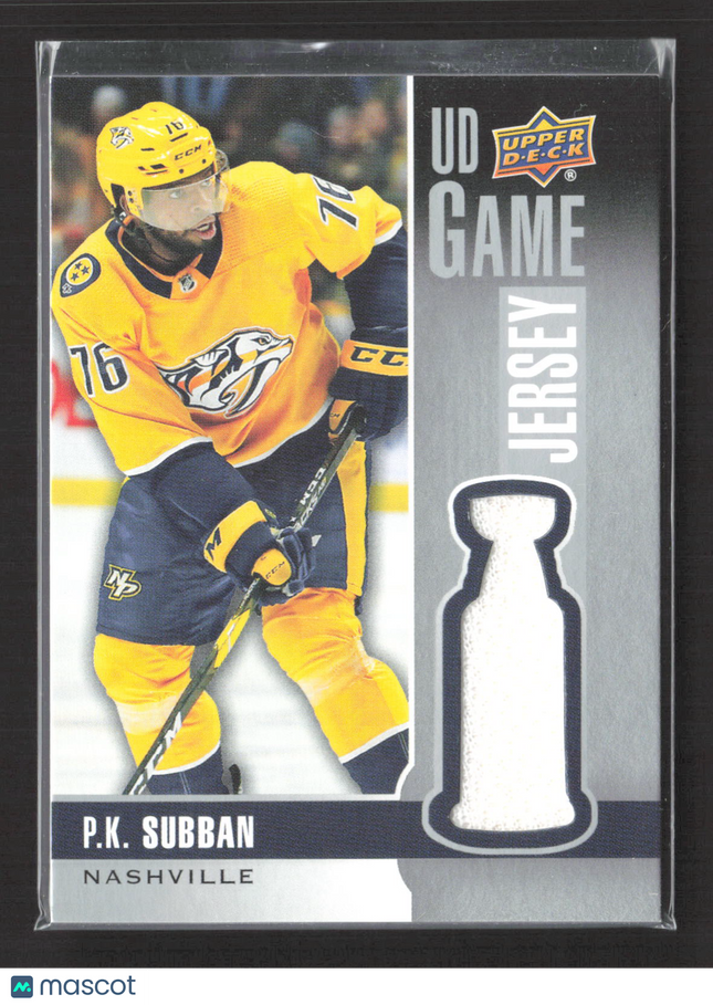 2019 Upper Deck Series 1 UD Game Jersey P.K. Subban #GJ-PK Game-Used Jersey