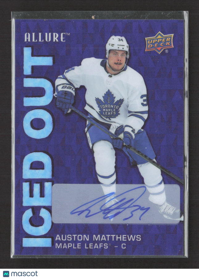 2020 Upper Deck Allure Iced Out Auston Matthews #IO-AM Blue 08/10 Auto
