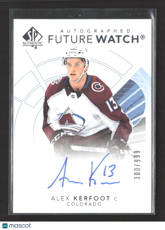 2018 Upper Deck SP Authentic Future Watch Alex Kerfoot #173 300/999 Auto