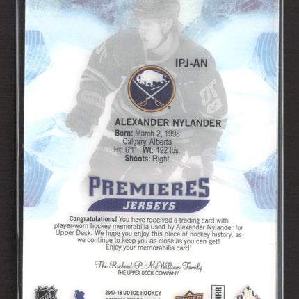 2018 Upper Deck Ice Ice Premieres Jerseys Alexander Nylander #IPJ-AN Jersey
