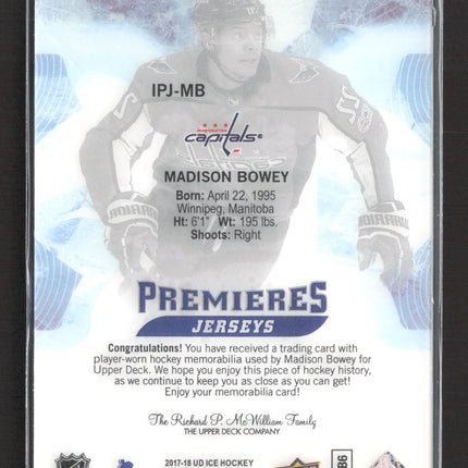 2018 Upper Deck Ice Ice Premieres Jerseys Madison Bowey #IPJ-MB Jersey