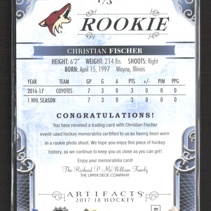 2017 Upper Deck Artifacts Christian Fischer #173 Dual Jersey 457/499 Jersey