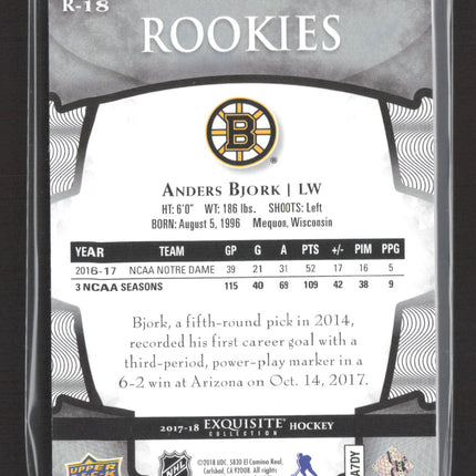 2018 Upper Deck Exquisite Collection Anders Bjork #R-18 146/275